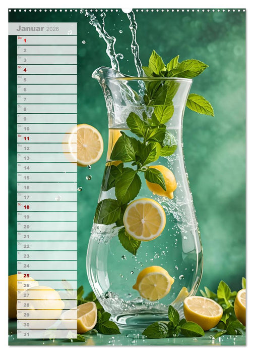 Vitalität im Glas - Erfrischende Momente mit Infused Water Kreationen (CALVENDO Wandkalender 2026)