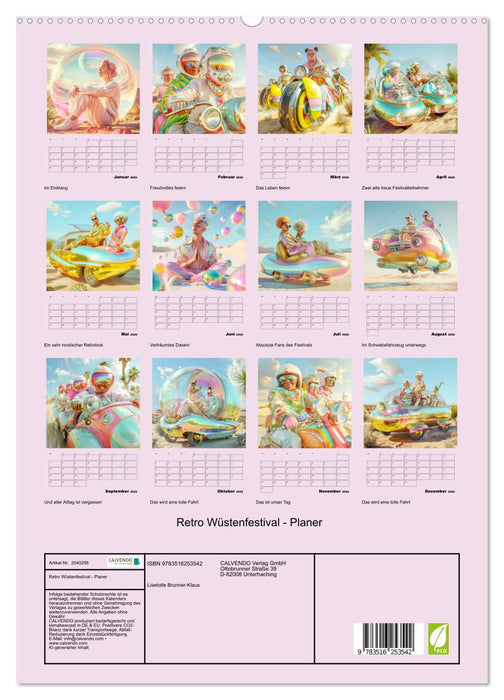 Retro Wüstenfestival - Planer (CALVENDO Premium Wandkalender 2026)