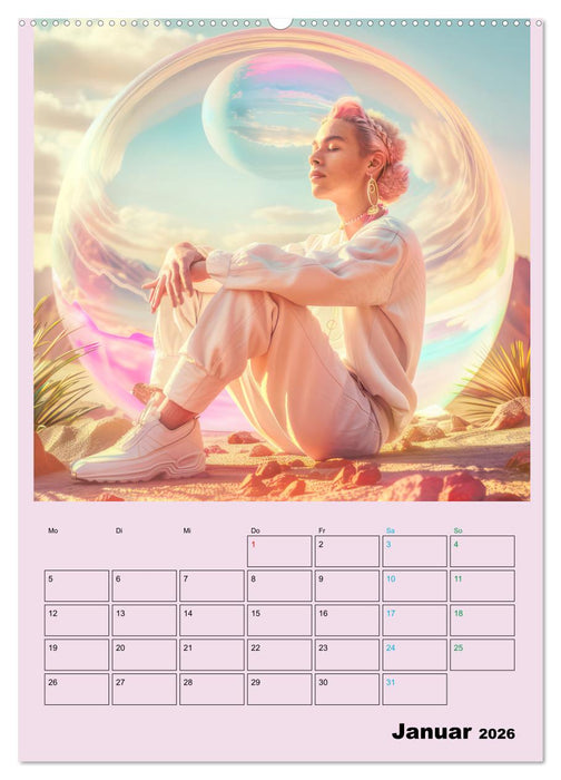 Retro Wüstenfestival - Planer (CALVENDO Premium Wandkalender 2026)