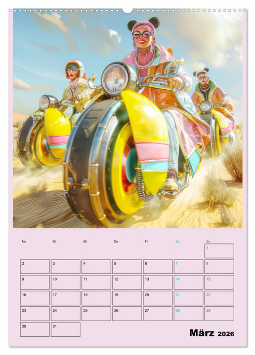 Retro Wüstenfestival - Planer (CALVENDO Premium Wandkalender 2026)