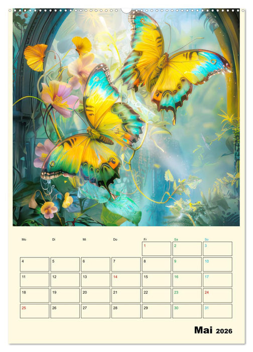 Schmetterlinge der Fantasie entsprungen - Planer (CALVENDO Wandkalender 2026)