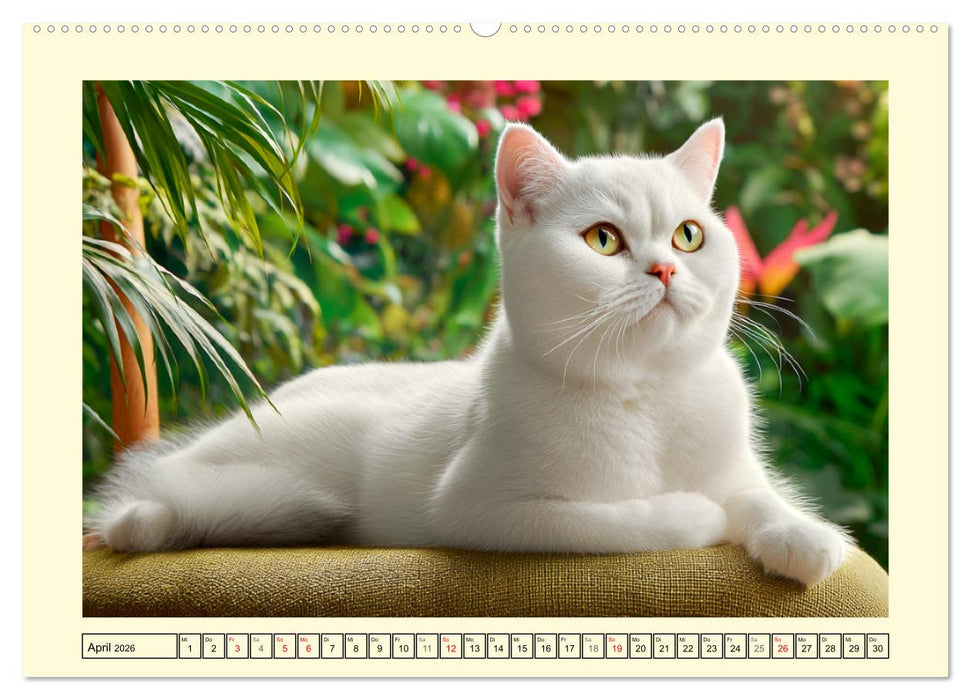 Schöne Katzen. Beliebte Samtpfoten im Garten (CALVENDO Wandkalender 2026)