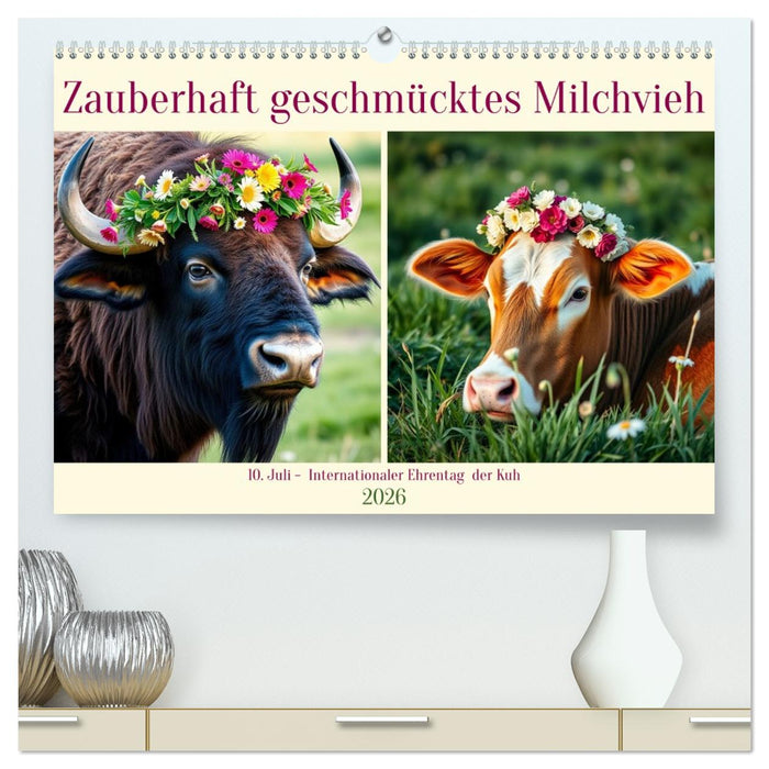 Zauberhaft geschmücktes Milchvieh (CALVENDO Premium Wandkalender 2026)
