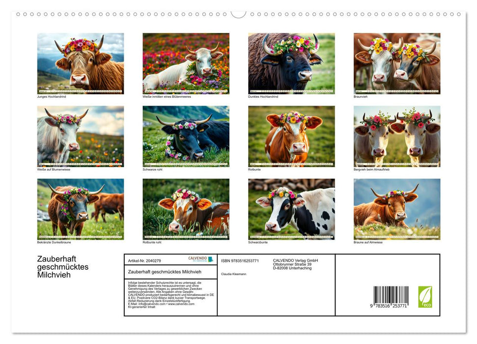 Zauberhaft geschmücktes Milchvieh (CALVENDO Premium Wandkalender 2026)