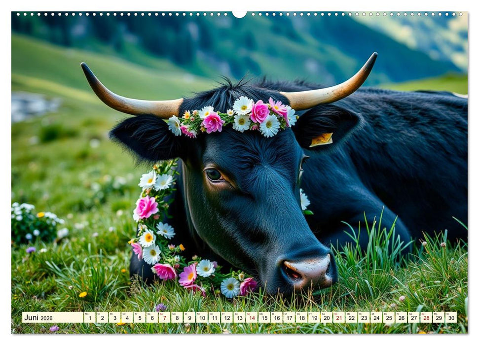 Zauberhaft geschmücktes Milchvieh (CALVENDO Premium Wandkalender 2026)