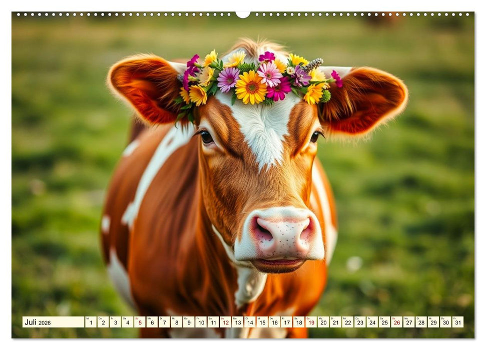 Zauberhaft geschmücktes Milchvieh (CALVENDO Premium Wandkalender 2026)
