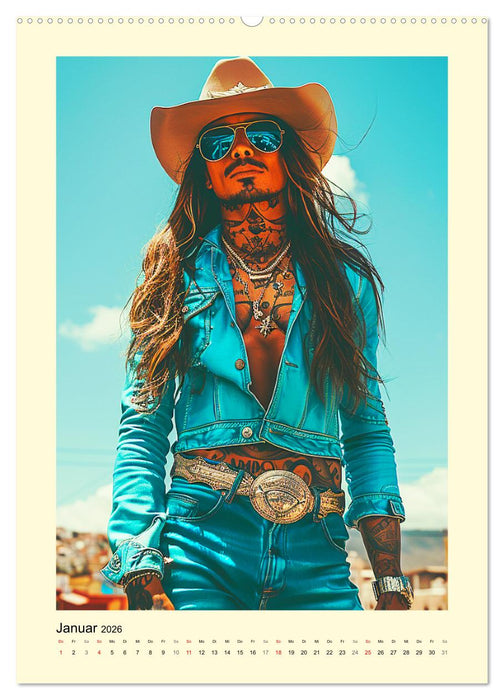 Ungezähmte Freiheit. Coole Jungs im Boho-Stil (CALVENDO Wandkalender 2026)
