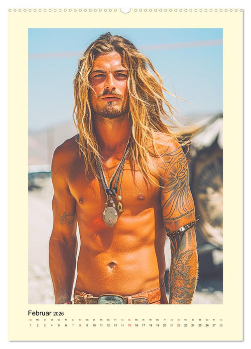 Ungezähmte Freiheit. Coole Jungs im Boho-Stil (CALVENDO Wandkalender 2026)