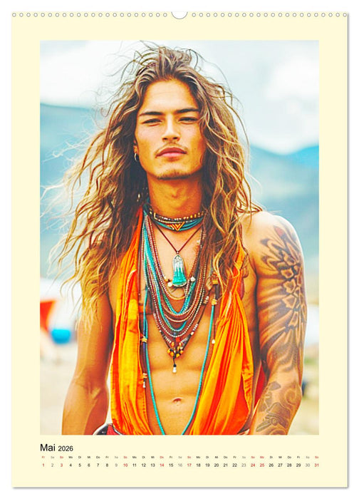 Ungezähmte Freiheit. Coole Jungs im Boho-Stil (CALVENDO Wandkalender 2026)