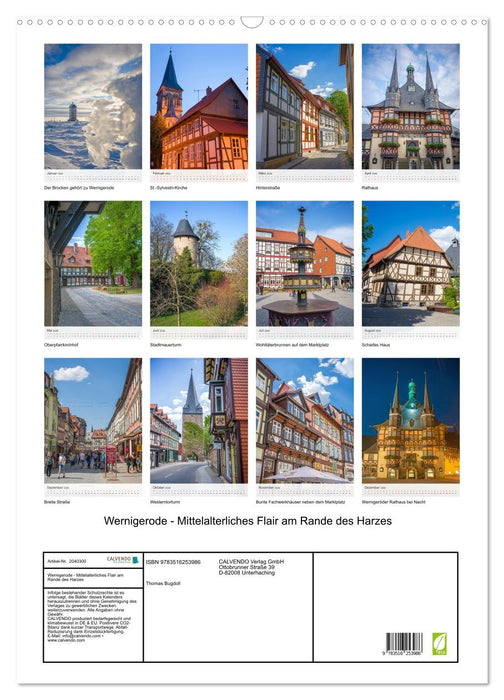 Wernigerode - Mittelalterliches Flair am Rande des Harzes (CALVENDO Wandkalender 2026)