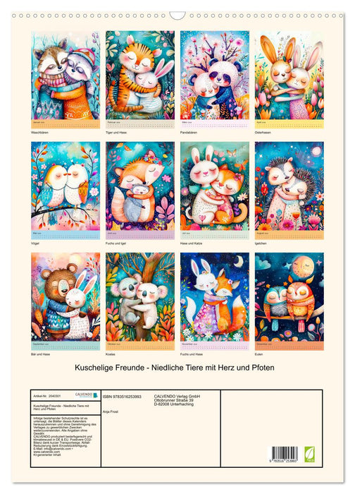 Kuschelige Freunde - Niedliche Tiere mit Herz und Pfoten (CALVENDO Wandkalender 2026)