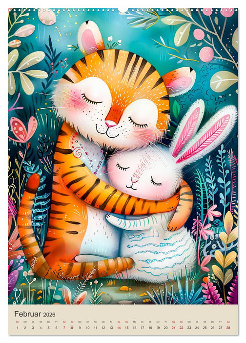 Kuschelige Freunde - Niedliche Tiere mit Herz und Pfoten (CALVENDO Wandkalender 2026)