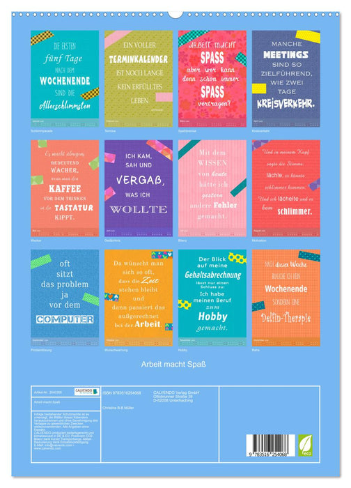Arbeit macht Spaß (CALVENDO Premium Wandkalender 2026)