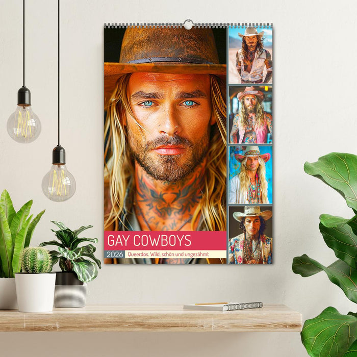 Gay Cowboys. Queerdos. Wild, schön und ungezähmt (CALVENDO Wandkalender 2026)