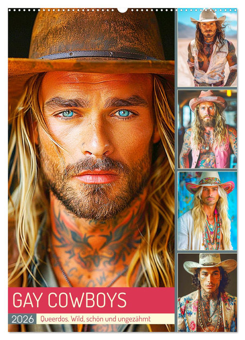 Gay Cowboys. Queerdos. Wild, schön und ungezähmt (CALVENDO Wandkalender 2026)