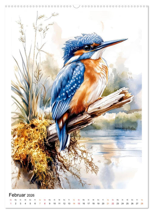 Vögel - gefiederte Freunde in Wald und Feld (CALVENDO Premium Wandkalender 2026)