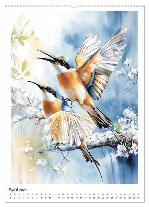 Vögel - gefiederte Freunde in Wald und Feld (CALVENDO Premium Wandkalender 2026)