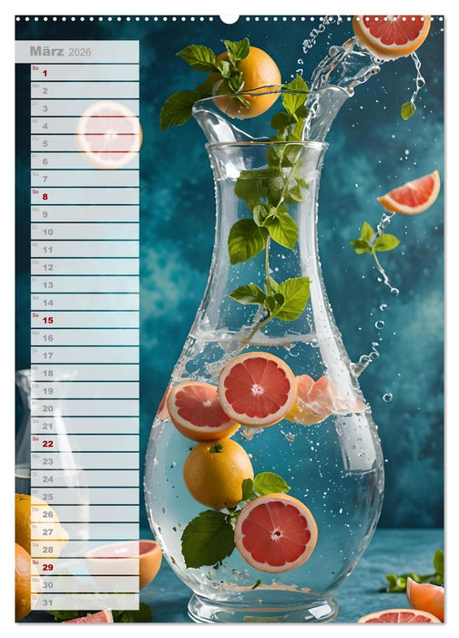 Vitalität im Glas - Erfrischende Momente mit Infused Water Kreationen (CALVENDO Premium Wandkalender 2026)