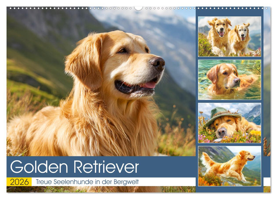 Golden Retriever. Treue Seelenhunde in der Bergwelt (CALVENDO Wandkalender 2026)