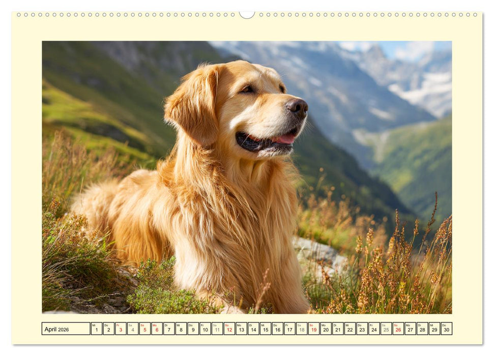 Golden Retriever. Treue Seelenhunde in der Bergwelt (CALVENDO Wandkalender 2026)