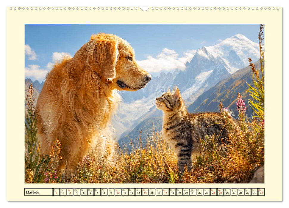 Golden Retriever. Treue Seelenhunde in der Bergwelt (CALVENDO Wandkalender 2026)