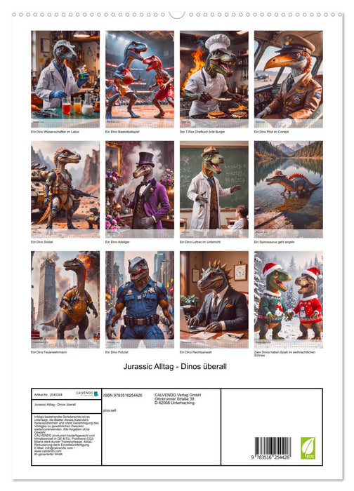 Jurassic Alltag - Dinos überall (CALVENDO Premium Wandkalender 2026)
