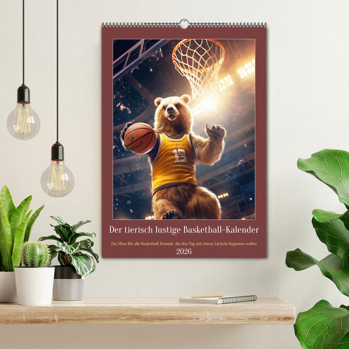 Der tierisch lustige Basketball-Kalender (CALVENDO Wandkalender 2026)