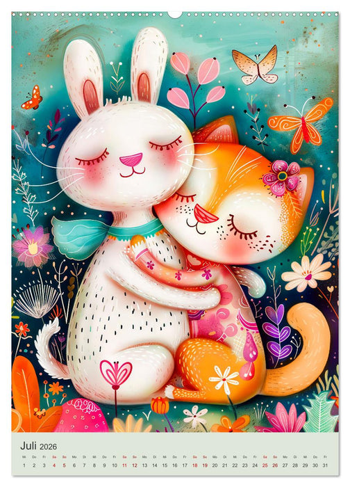 Kuschelige Freunde - Niedliche Tiere mit Herz und Pfoten (CALVENDO Premium Wandkalender 2026)