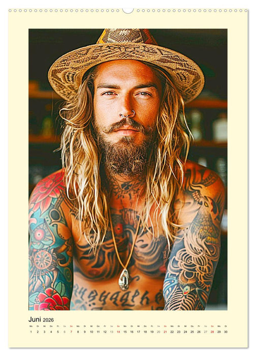 Ungezähmte Freiheit. Coole Jungs im Boho-Stil (CALVENDO Premium Wandkalender 2026)