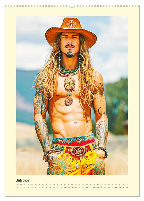 Ungezähmte Freiheit. Coole Jungs im Boho-Stil (CALVENDO Premium Wandkalender 2026)