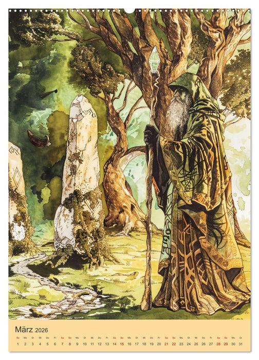 Mystik der Kelten - Faszinierende Welt keltischer Mythen und Götter (CALVENDO Premium Wandkalender 2026)