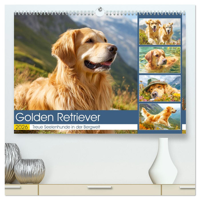 Golden Retriever. Treue Seelenhunde in der Bergwelt (CALVENDO Premium Wandkalender 2026)
