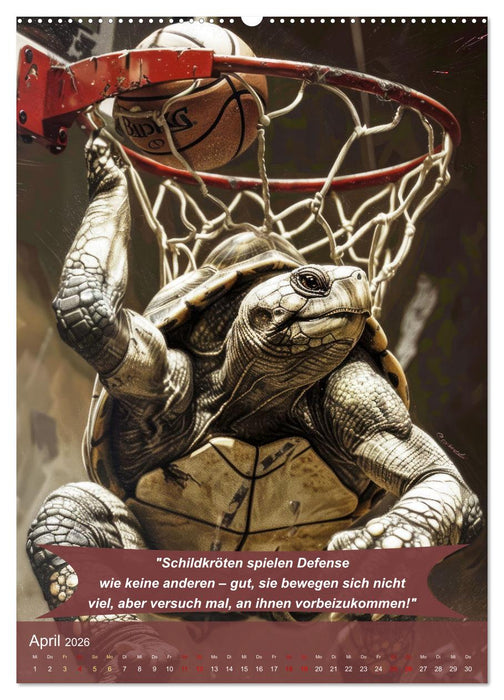Der tierisch lustige Basketball-Kalender (CALVENDO Premium Wandkalender 2026)