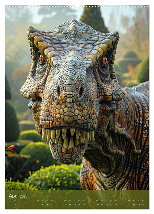 Dinos unterwegs: Urzeitriesen erkunden unsere Welt (CALVENDO Wandkalender 2026)