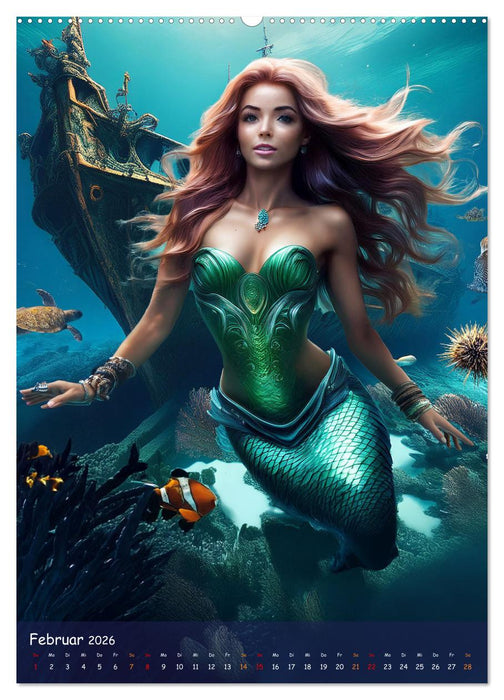 MEERJUNGFRAUEN Treffen (CALVENDO Premium Wandkalender 2026)