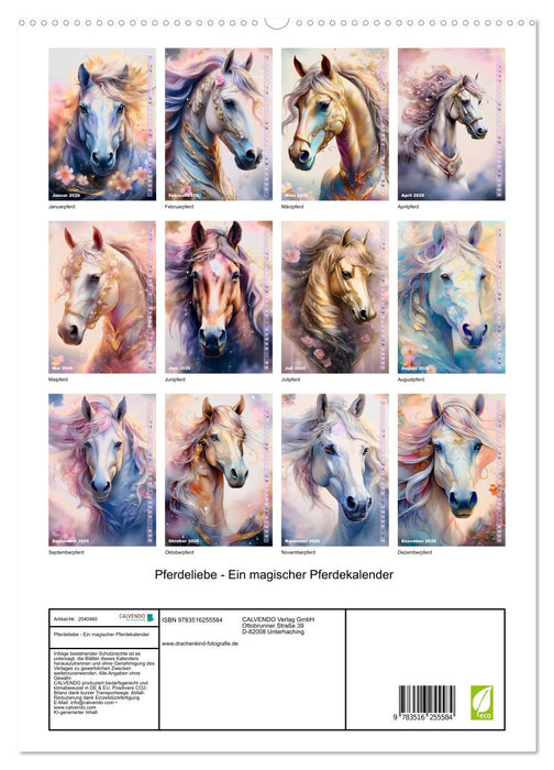 Pferdeliebe - Ein magischer Pferdekalender (CALVENDO Premium Wandkalender 2026)