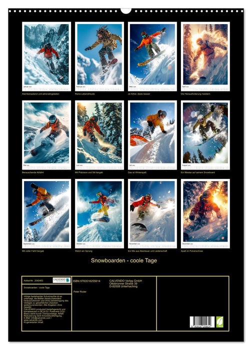 Snowboarden - coole Tage (CALVENDO Wandkalender 2026)