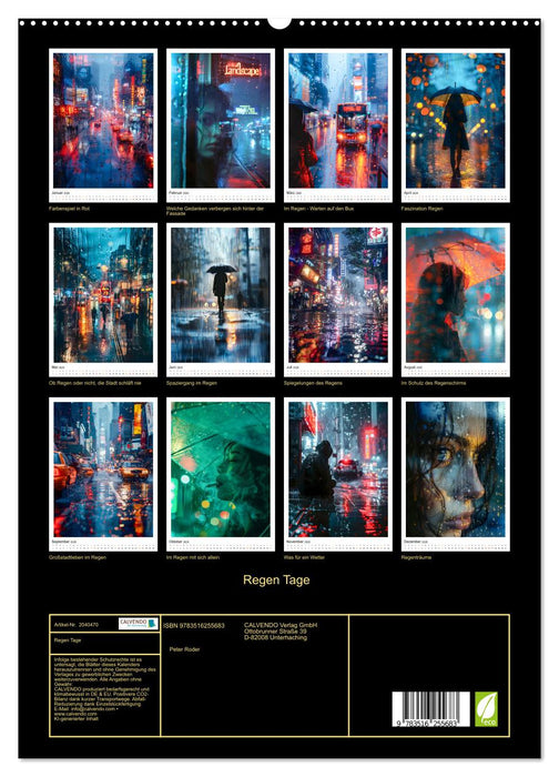 Regen Tage (CALVENDO Premium Wandkalender 2026)