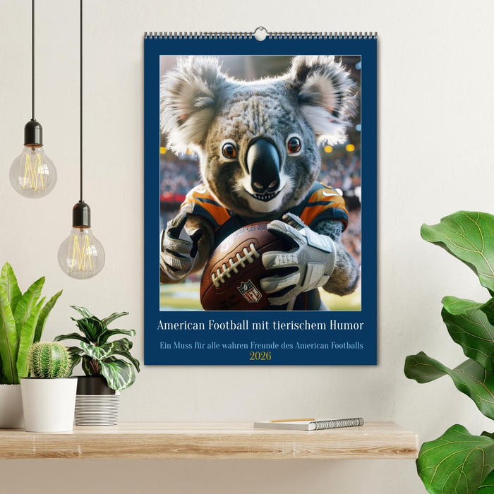 American Football mit tierischem Humor (CALVENDO Wandkalender 2026)