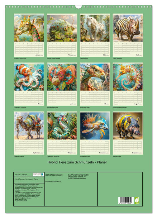 Hybrid Tiere zum Schmunzeln - Planer (CALVENDO Wandkalender 2026)