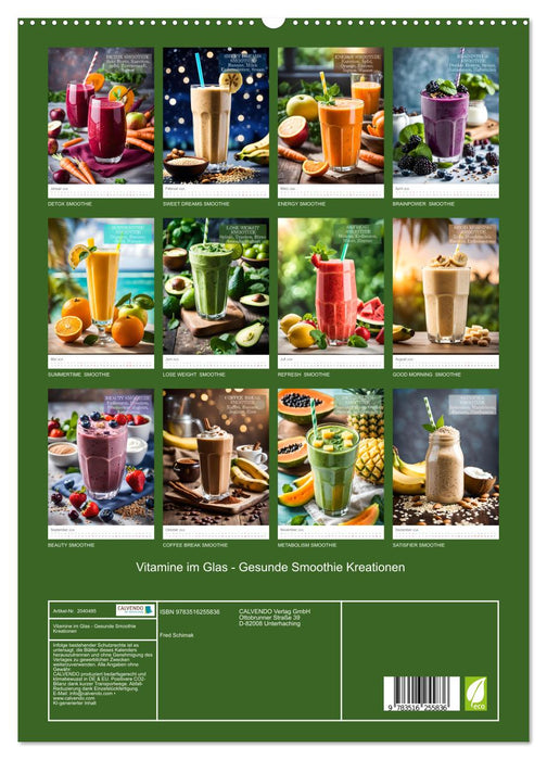 Vitamine im Glas - Gesunde Smoothie Kreationen (CALVENDO Premium Wandkalender 2026)