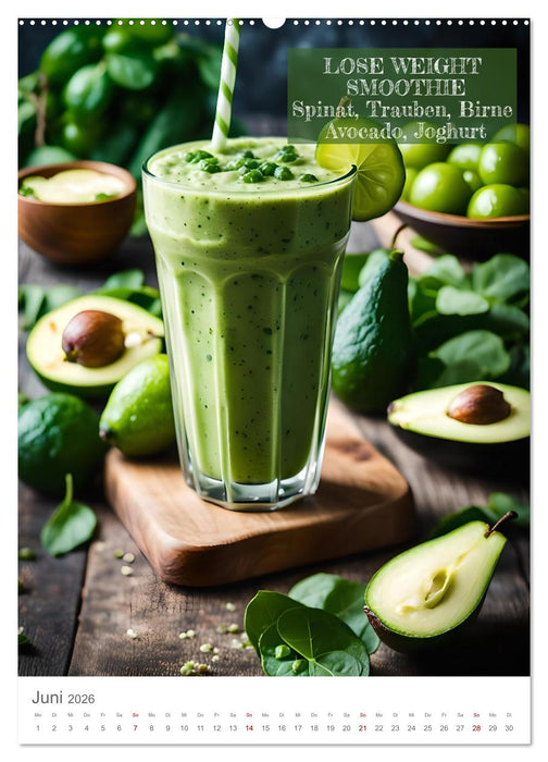 Vitamine im Glas - Gesunde Smoothie Kreationen (CALVENDO Premium Wandkalender 2026)