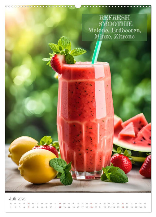 Vitamine im Glas - Gesunde Smoothie Kreationen (CALVENDO Premium Wandkalender 2026)