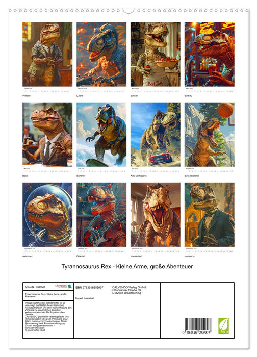 Tyrannosaurus Rex - Kleine Arme, große Abenteuer (CALVENDO Premium Wandkalender 2026)