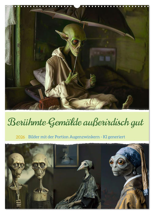 Berühmte Gemälde außerirdisch gut (CALVENDO Wandkalender 2026)