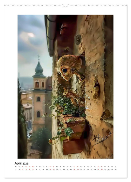 Berühmte Gemälde außerirdisch gut (CALVENDO Wandkalender 2026)