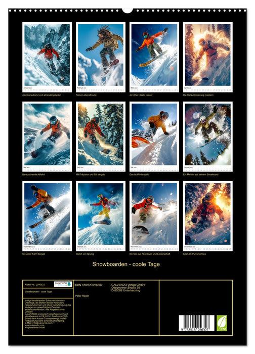Snowboarden - coole Tage (CALVENDO Premium Wandkalender 2026)