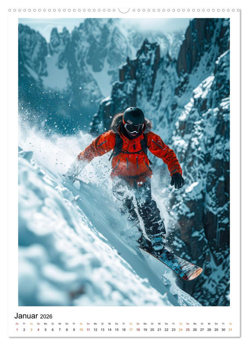 Snowboarden - coole Tage (CALVENDO Premium Wandkalender 2026)