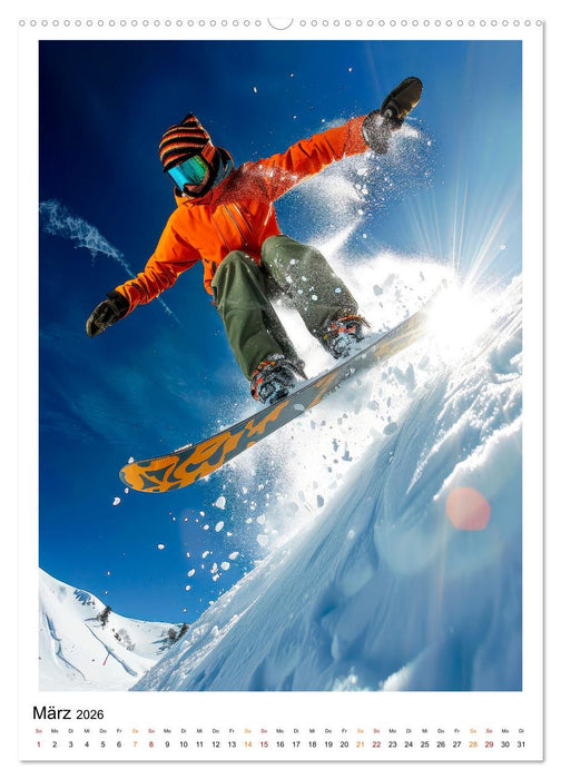 Snowboarden - coole Tage (CALVENDO Premium Wandkalender 2026)