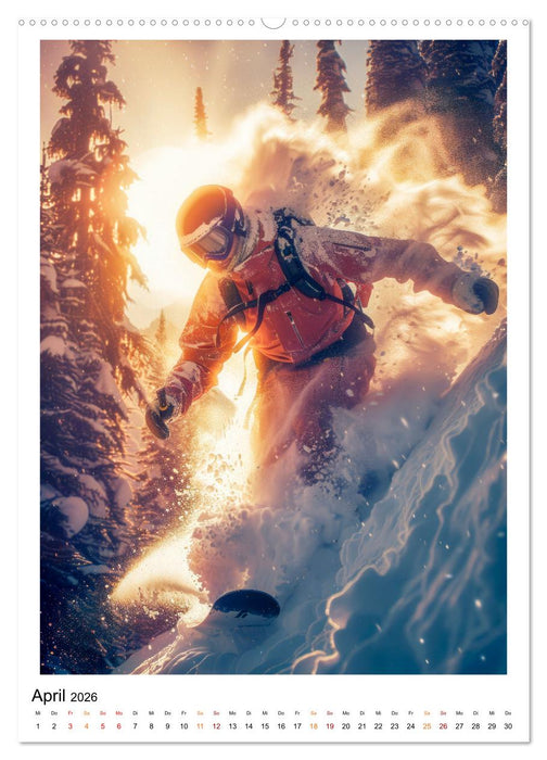 Snowboarden - coole Tage (CALVENDO Premium Wandkalender 2026)